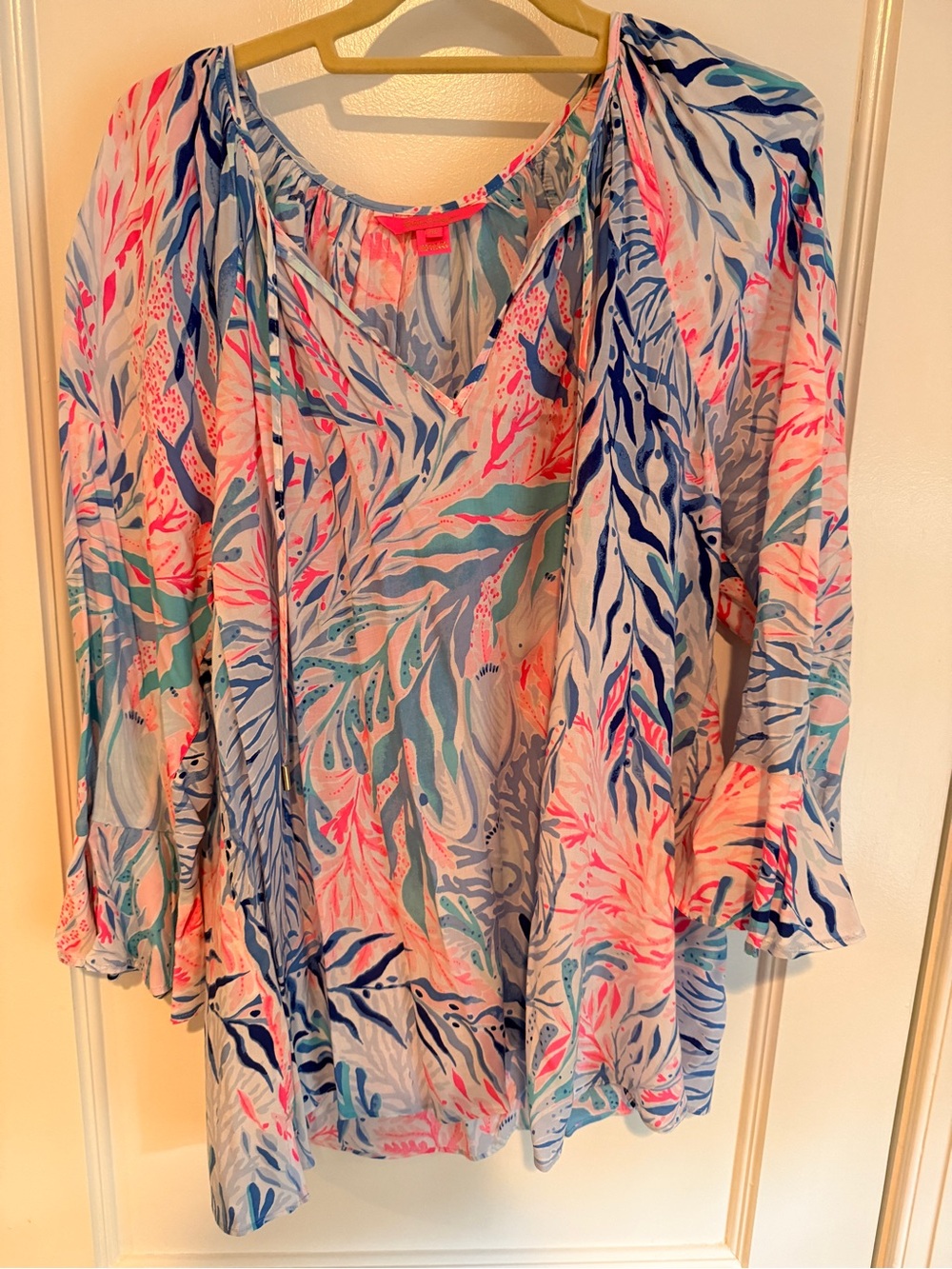 LILLY PULITZER WILLA FLOUNCE SLEEVE TOP